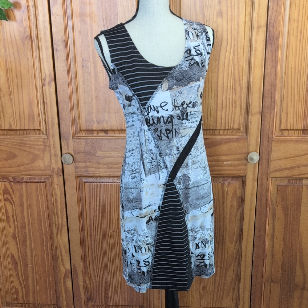 Artex Vintage Graphic Sleveless Mini Dress S              C476